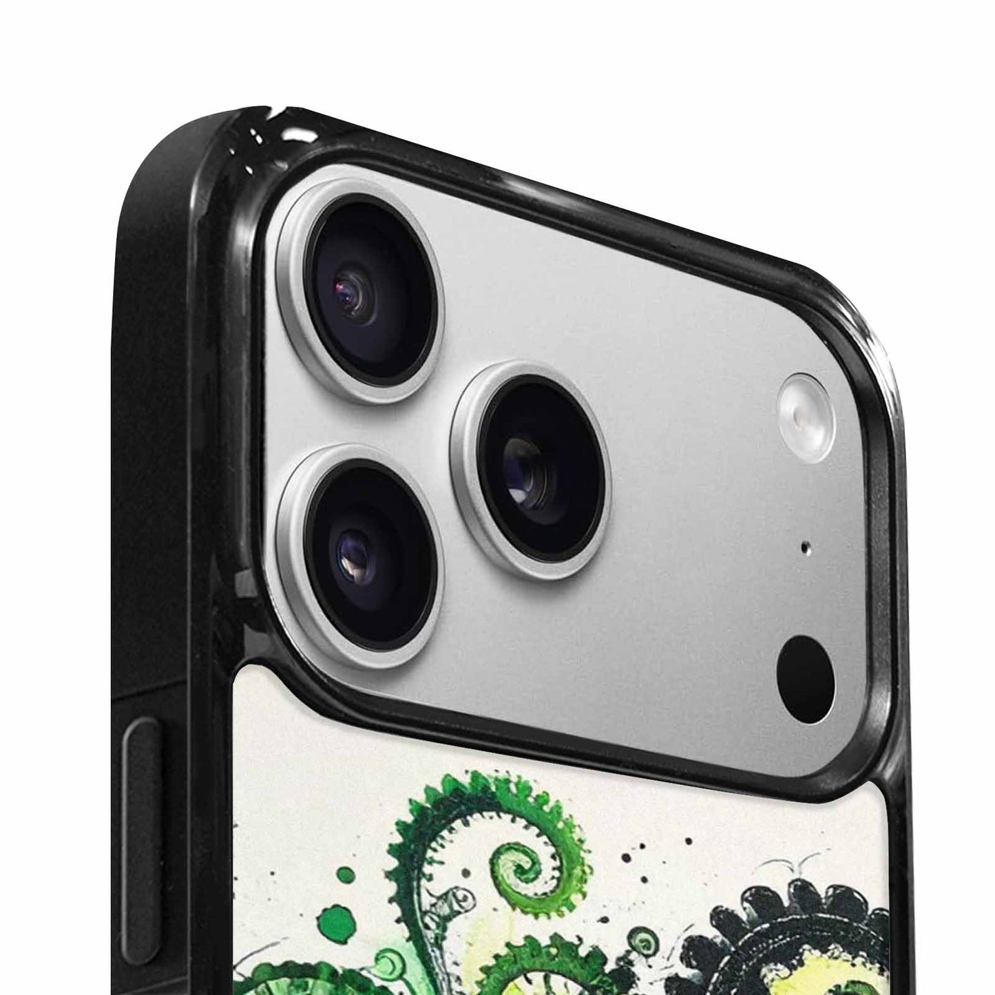 iPhone 17 Pro Max Case — Black &amp; Green Ink Tie Dye, Custom Designed Case Cover