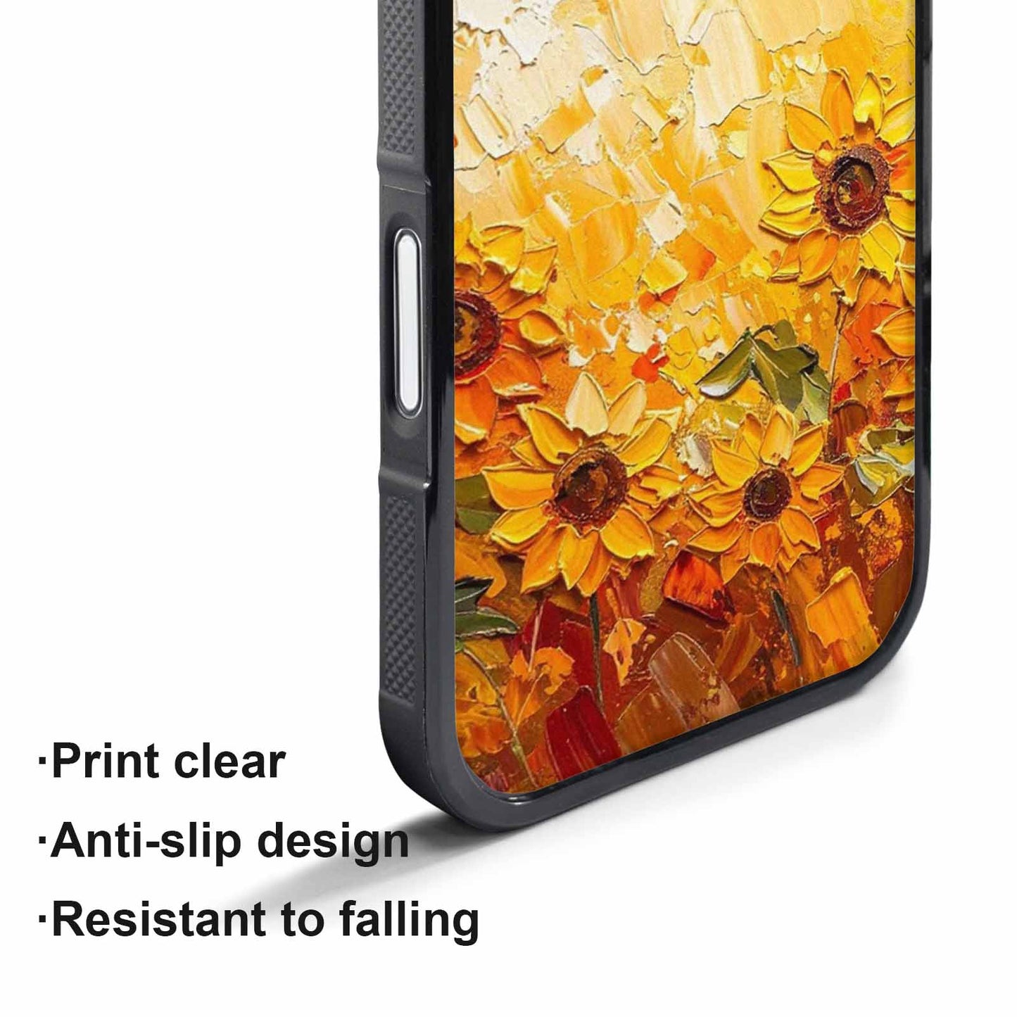 iPhone 17 Pro Case — Impressionist Sunflower Brushstroke Pattern Hundreds Floral, Unique Phone Case Design