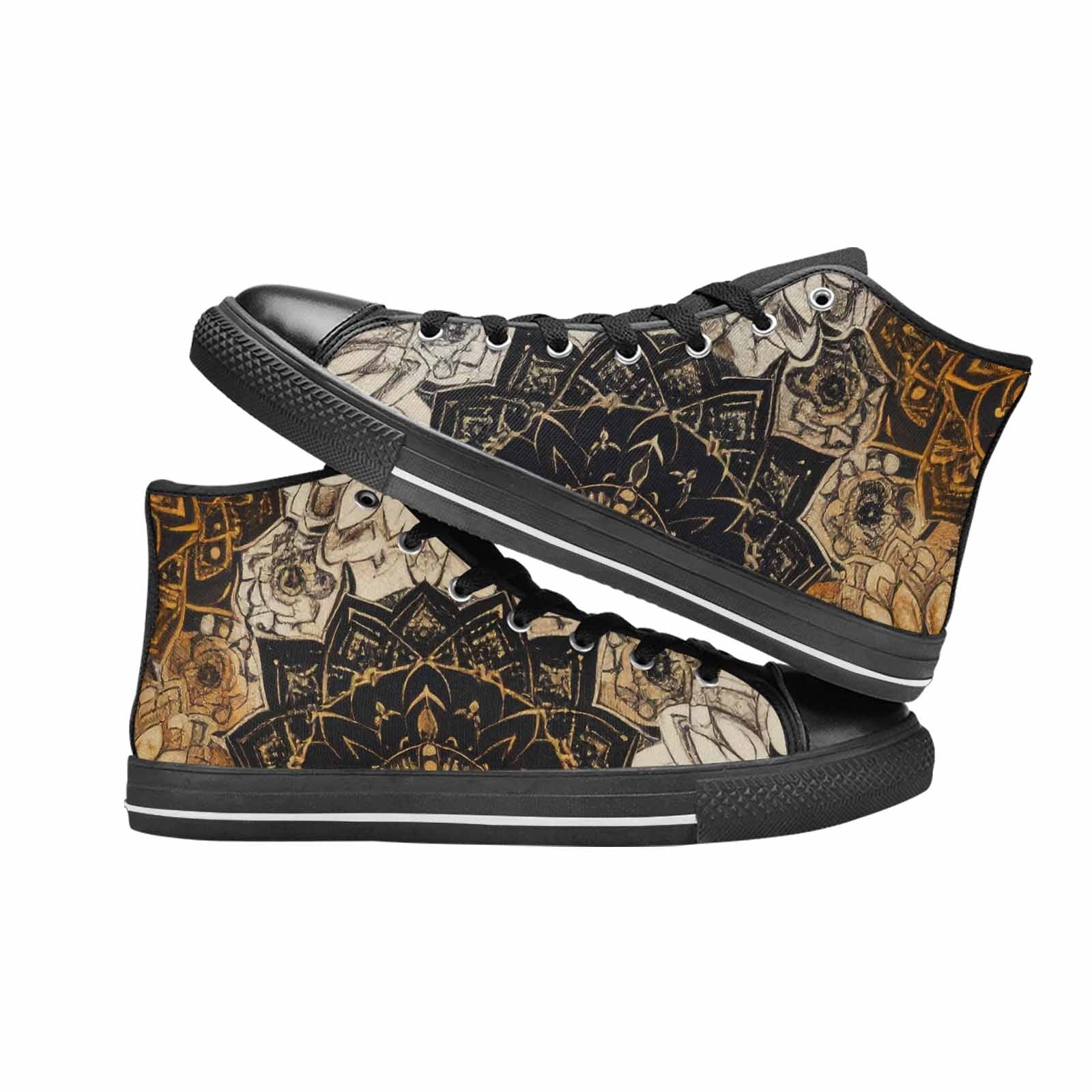MEN'S Mandala High Top Canvas Neon Fantasy Sneakers