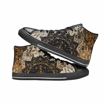MEN'S Mandala High Top Canvas Neon Fantasy Sneakers