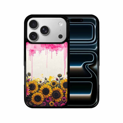 iPhone 17 Pro Case — Sunflower Burst Black Pink Ink Floral, Custom Made Phone Cover