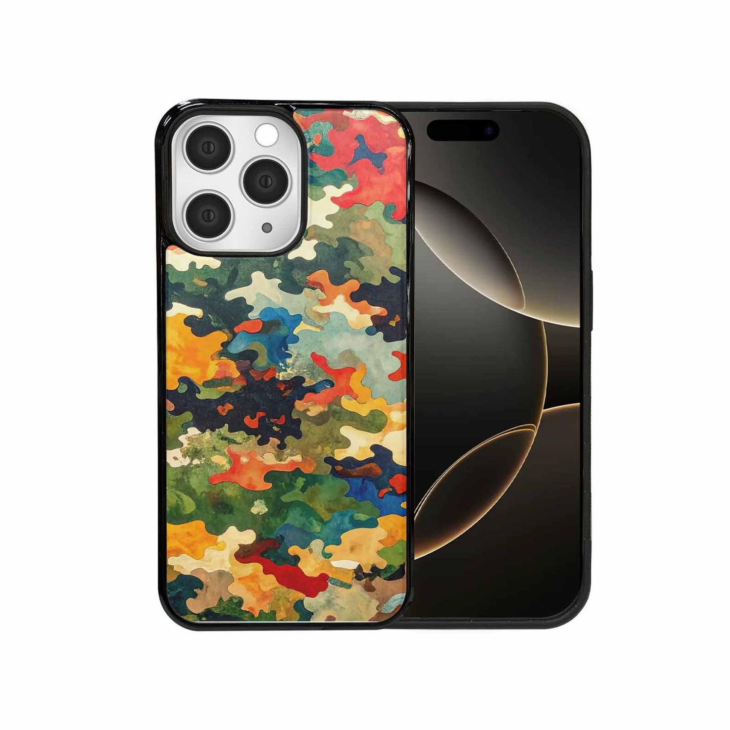 iPhone 15 Pro Max Case — Camo Patches Full Color Vibrant Camo, Customized Protective Case