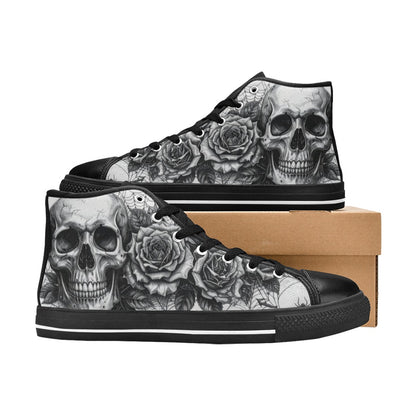 Gothic Crown Skull Men's Dark Art High Top Canvas Shoes | Freaky Shoes®