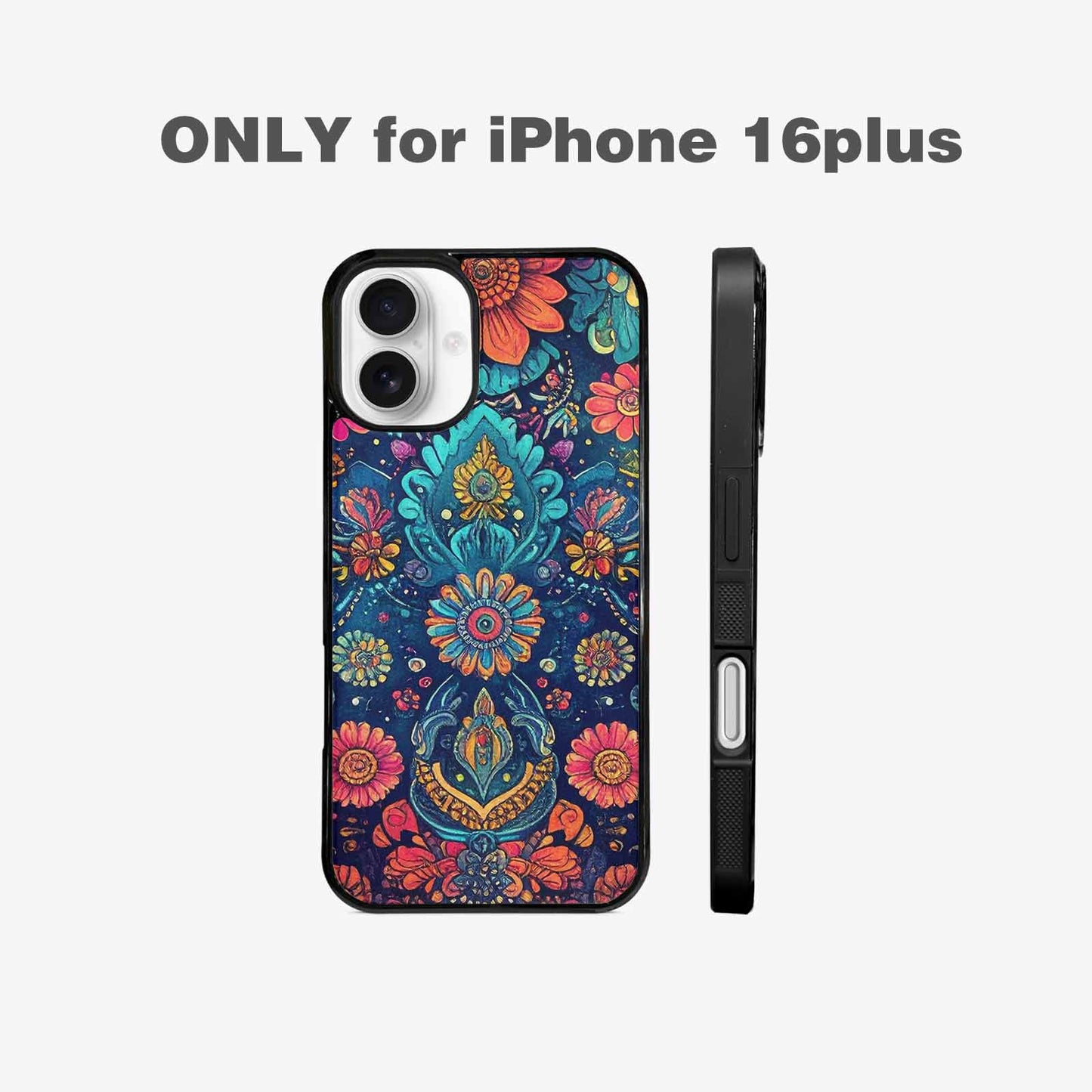 iPhone 16 Plus Case — Paisley Mandala, Custom Printed Phone Case