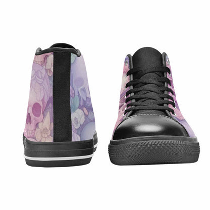 MEN'S Skulls - Pastel High Top Canvas Grunge Custom Shoes