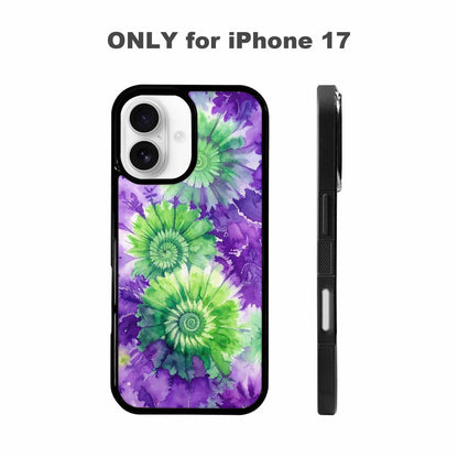 iPhone 17 Case — Tie Dye Purple Green Tie Dye, Customized Protective Case