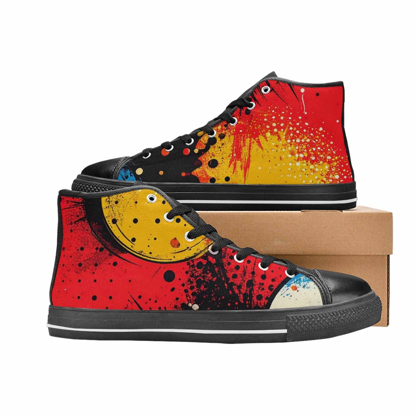 MEN'S Comic Book Halftone High Top Canvas Vivid Custom Sneakers
