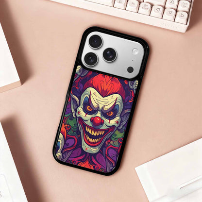 iPhone 17 Pro Case — Evil Circus Heads Faces Overlapping Cartoon, Customized Protective Case