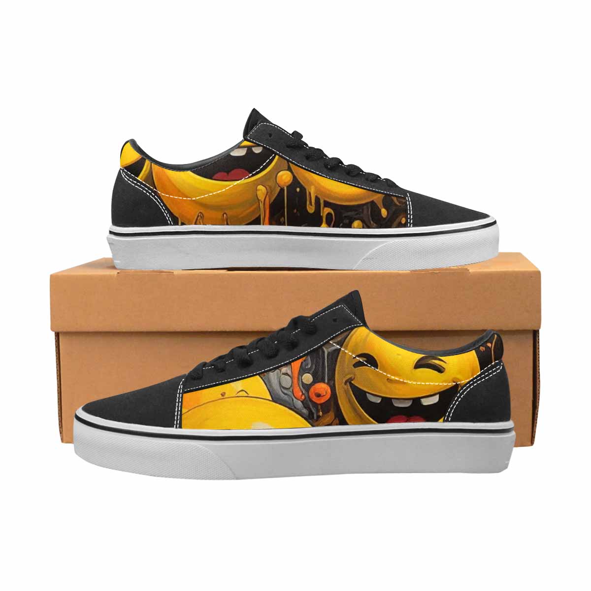 WOMEN'S Melting Moon Smiley  Lace-Up Canvas Y2K Shoes