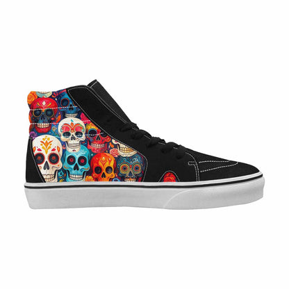WOMEN'S Skull High Top Canvas Wallpaper Art Custom Shoes