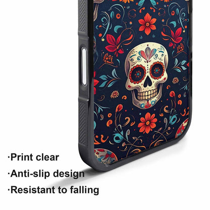 iPhone 17 Pro Case — Day Dead Sugar Skull Art Gothic, Custom Printed Phone Case