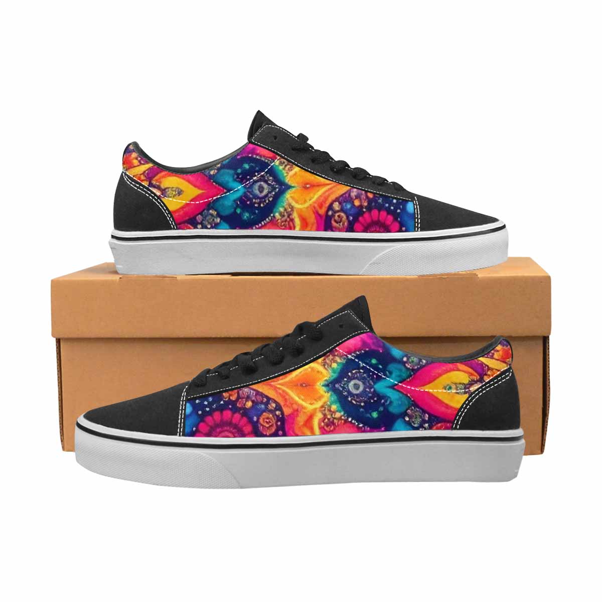 MEN'S Tie Dye Mandala Canvas Lace-Up Grunge Custom Shoes