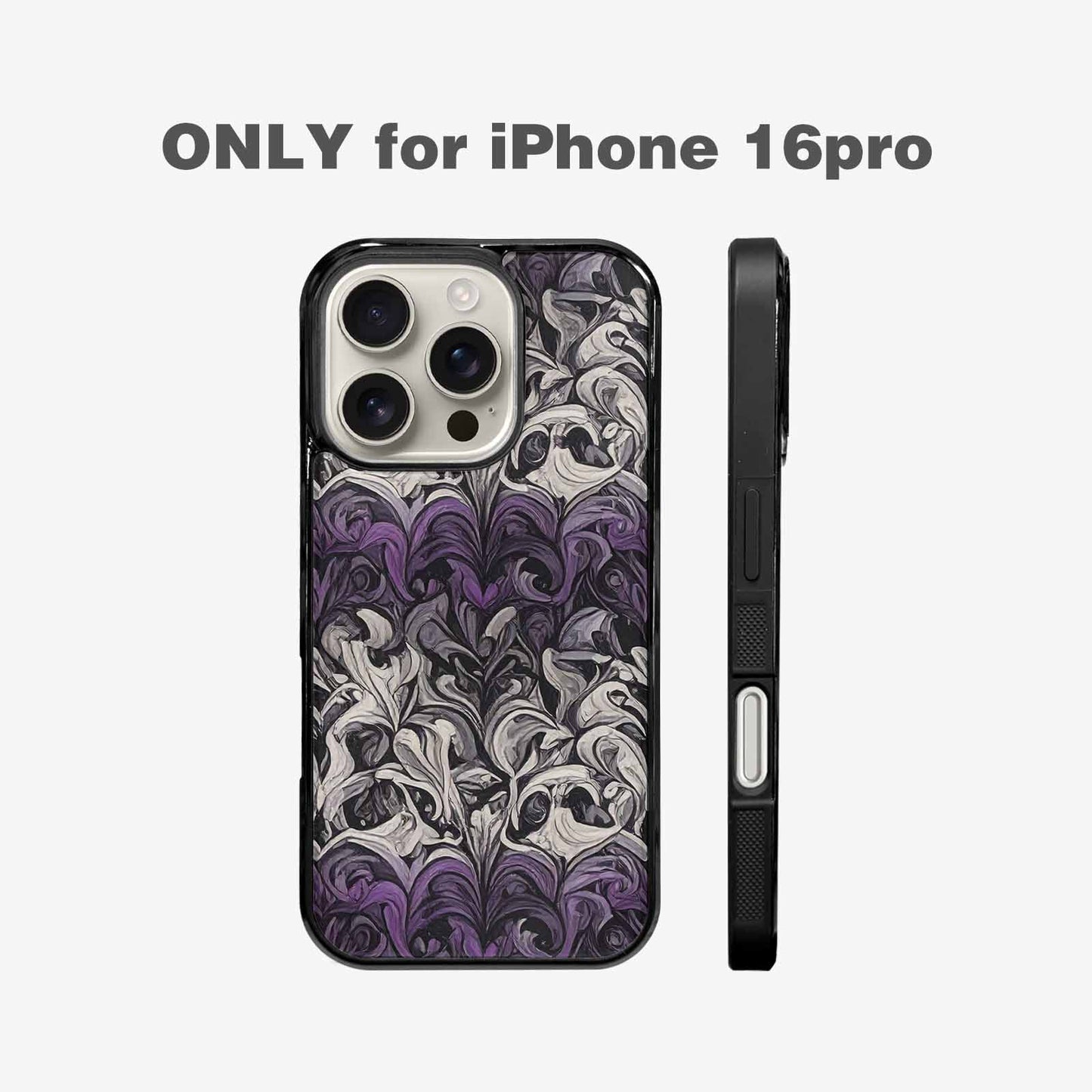 iPhone 16 Pro Case — Asexual Flag Color Theme Small Rainbow, Custom Designed Case Cover