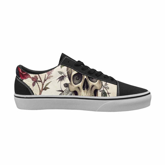 MEN'S Skulls - Roses Canvas Lace-Up Vibrant Chaos Custom Shoes