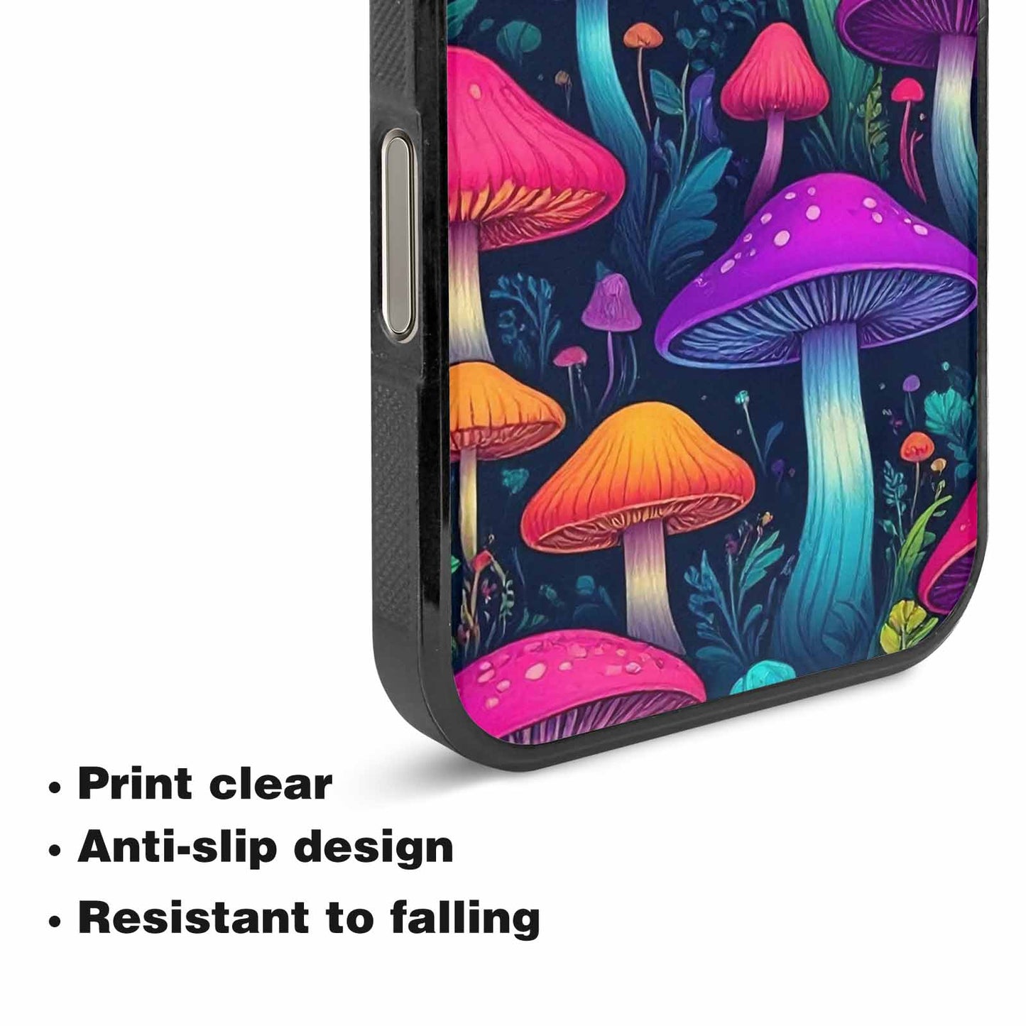 iPhone 16 Pro Max Case — Mushroom Psychedelic Art Seamless Pattern Vibrant, Original Design Phone Case
