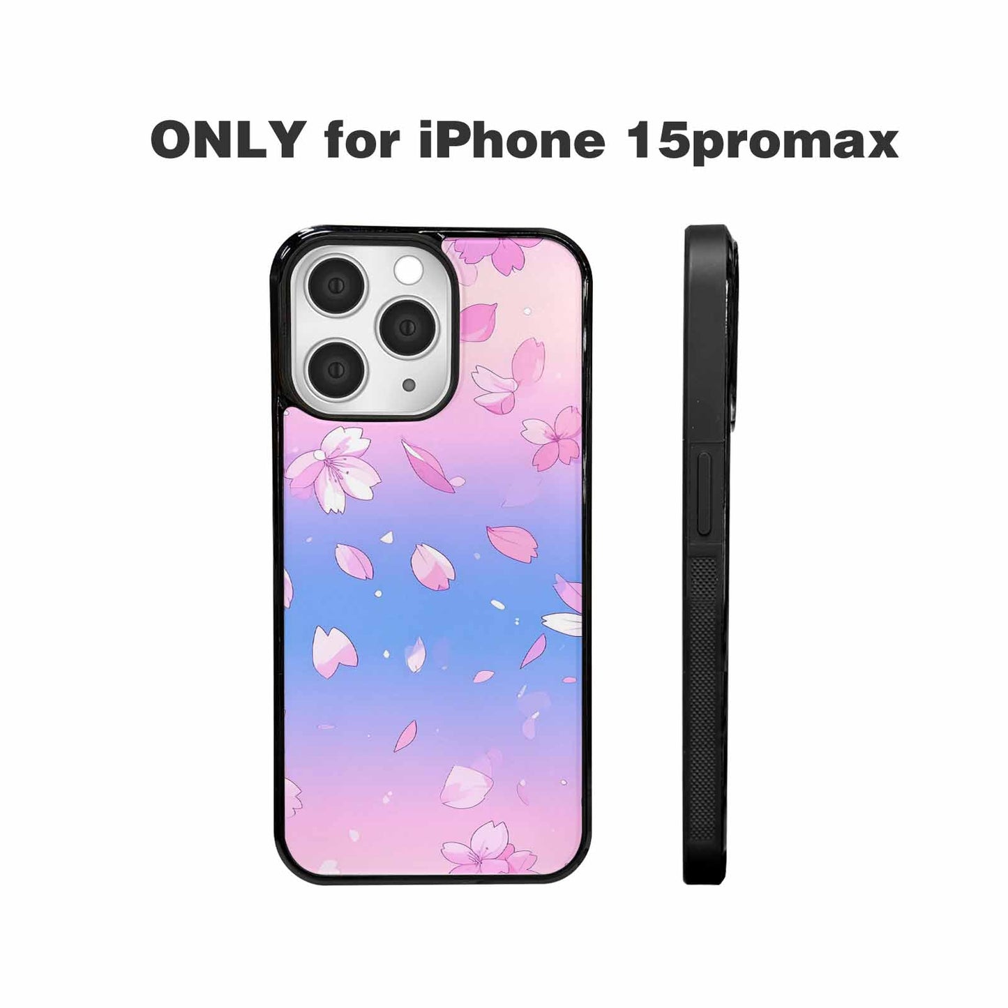 iPhone 15 Pro Max Case — Stylized Anime Style Cherry Blossom Petals, Unique Phone Case Design