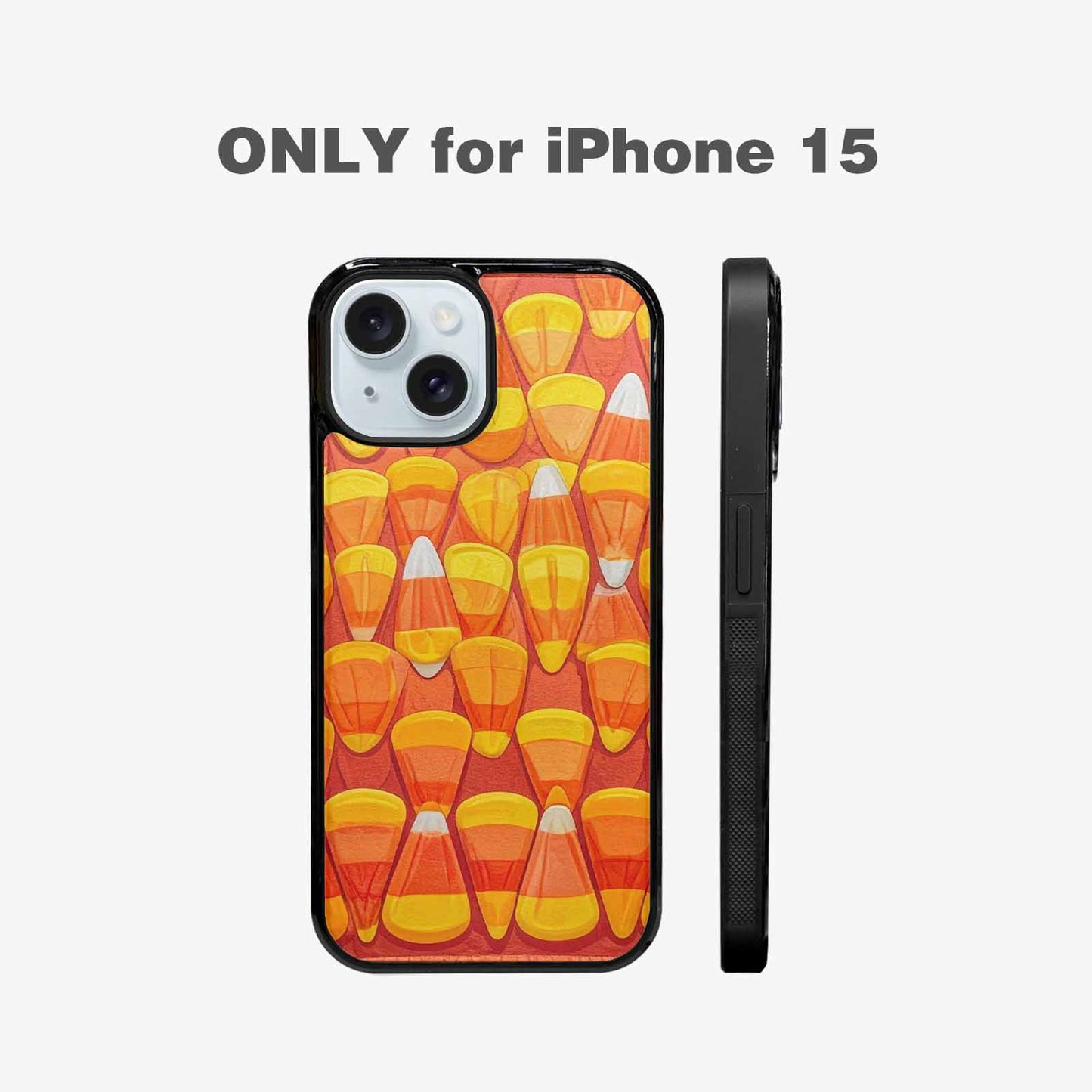 iPhone 15 Case — Candy Corn Shapes In Bright Orange, Custom Art Phone Cover