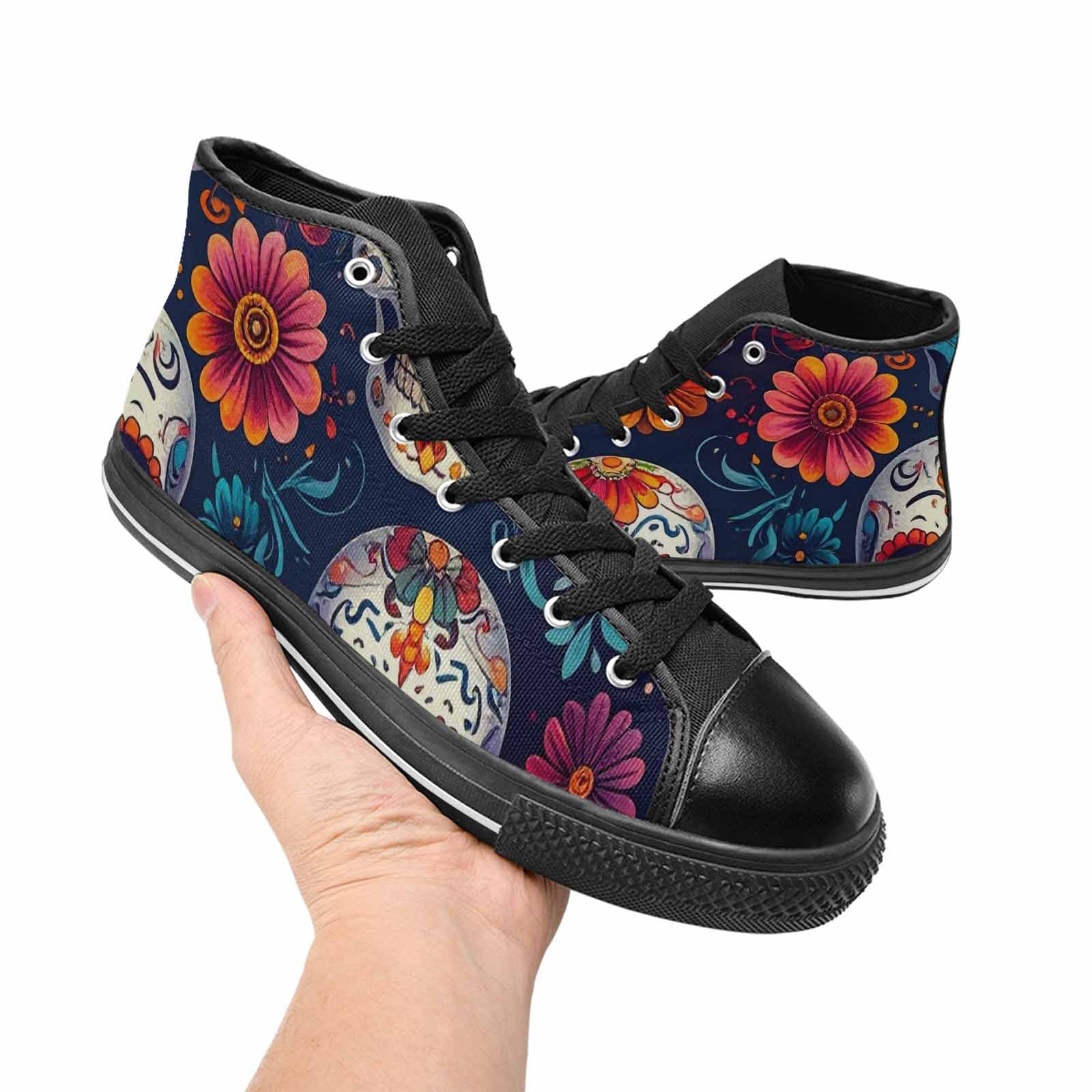 MEN'S Day Of Dead Sugar Skull High Top Canvas Y2K Shoes