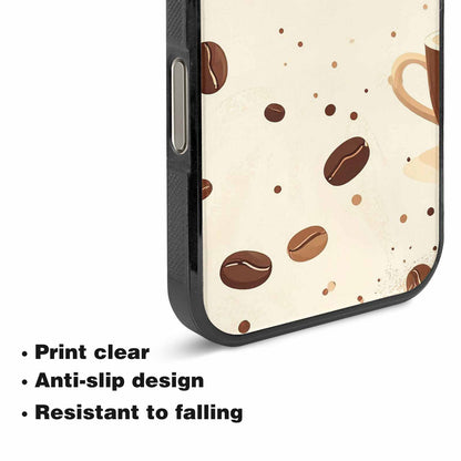 iPhone 16 Pro Max Case — Coffee Cup And Bean Pattern Seamless, Unique Phone Case Design