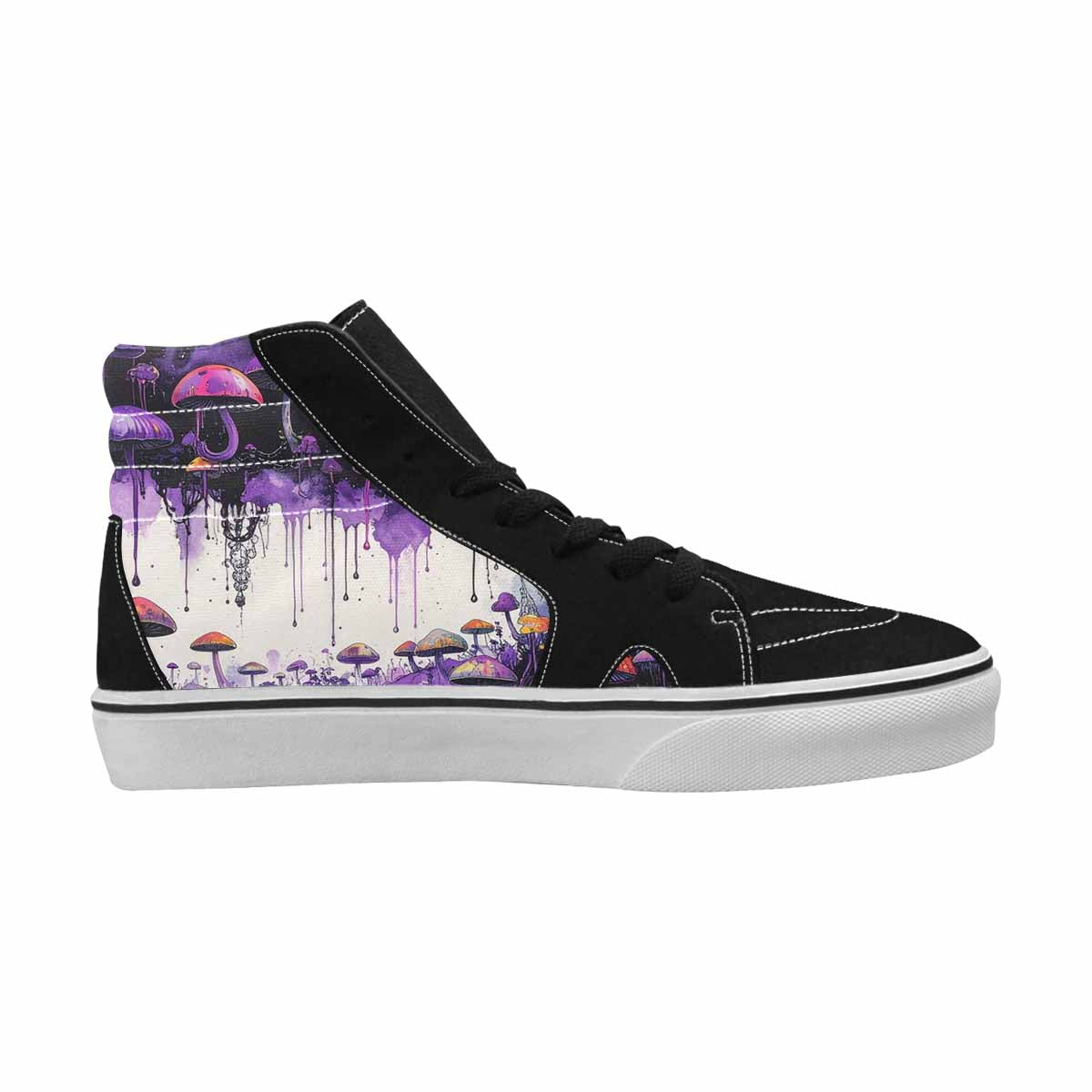 MEN'S Rainbow Drip Mushrooms High Top Canvas Vivid Sneakers