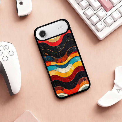 iPhone 17 Air Case — Retro Wave Scallop Stripe Small Retro, Unique Phone Case Design
