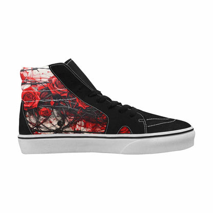 MEN'S Barbed Wire Coil High Top Canvas Wallpaper Art Sneakers