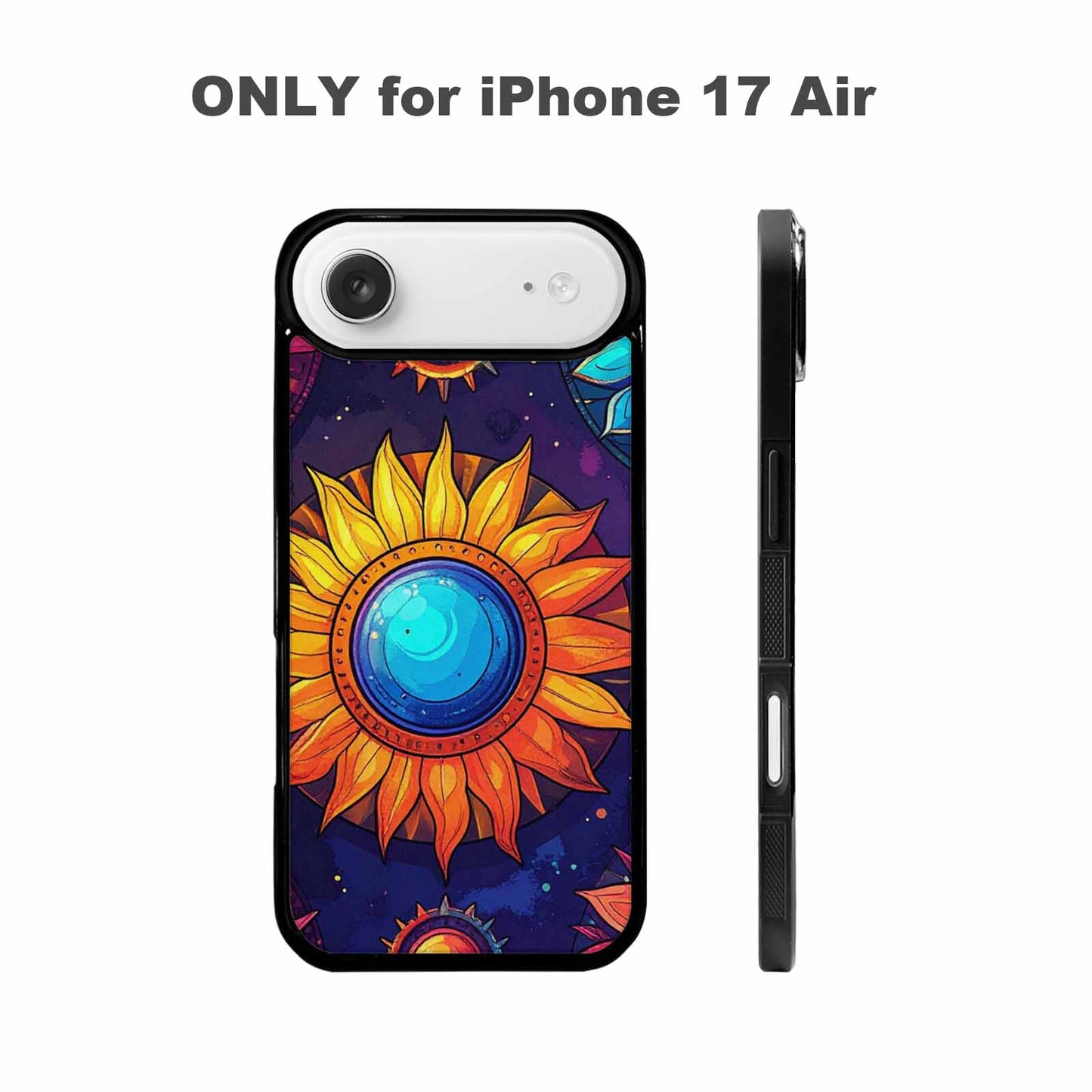 iPhone 17 Air Case — Iridescent Fantasy Sun Disc Original Art, Custom Printed Phone Case