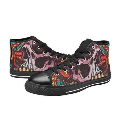MEN'S Tentacles Skull Men’S High Top Canvas Grunge Custom Sneakers