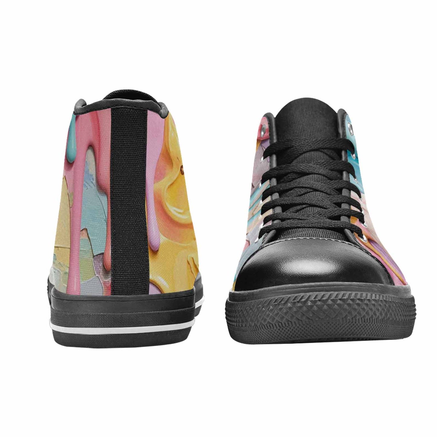 WOMEN'S Soft Serve Swirl Monster Characters High Top Canvas Vivid Shoes