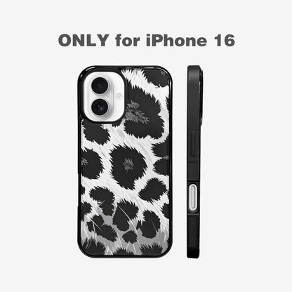 iPhone 16 Case — Leopard Print Black And White Style, Customized Protective Case