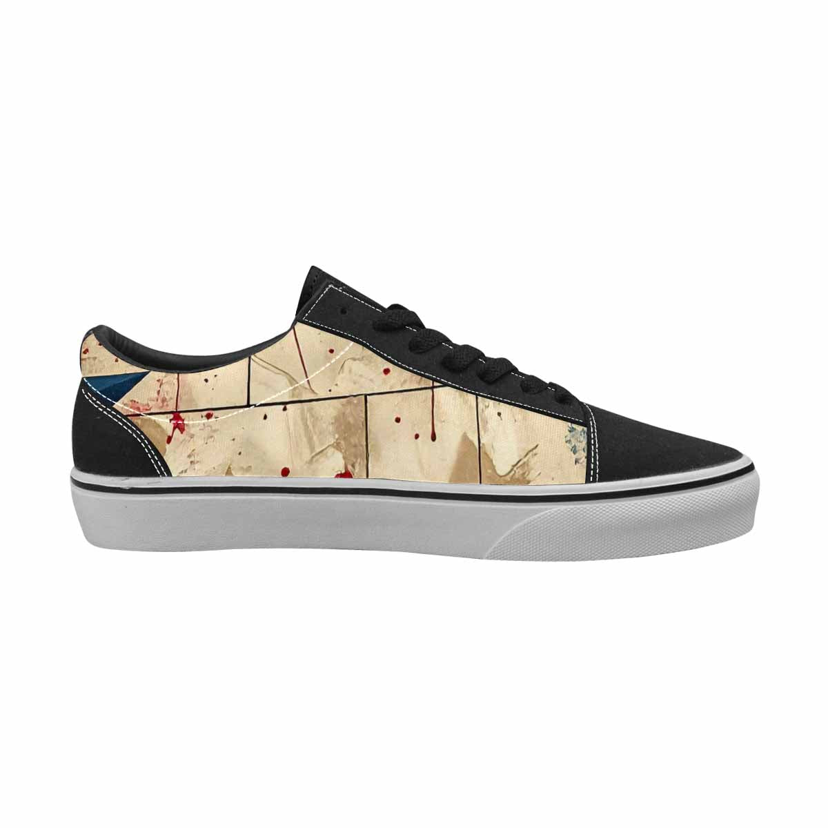 WOMEN'S Patriotic Stars Stripes Lace-Up Canvas Vibrant Chaos Sneakers