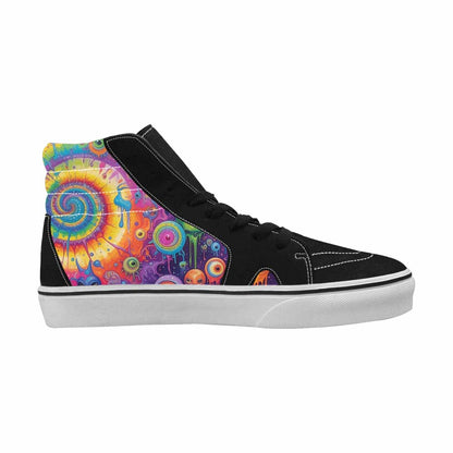 MEN'S Aliens  Tie Dye High Top Canvas Vibrant Chaos Custom Sneakers