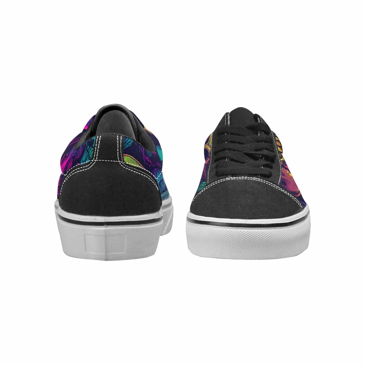 WOMEN'S Skulls - Neon Canvas Lace-Up Cottagecore Sneakers