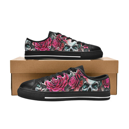 WOMEN'S Skulls Roses Deluxe 2 Canvas Vibrant Chaos Shoes