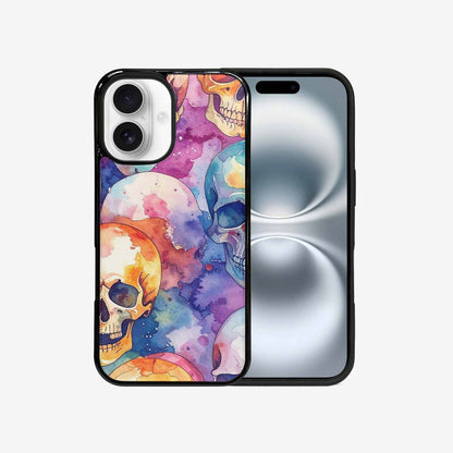 iPhone 16 Case — Kulls Watercolor Skulls Small Skull Pattern, Personalized Phone Case