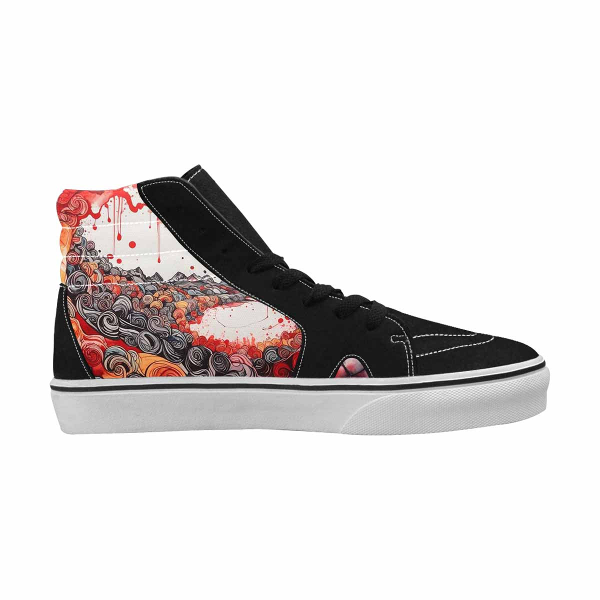 MEN'S Tie High Top Canvas Wallpaper Art Sneakers