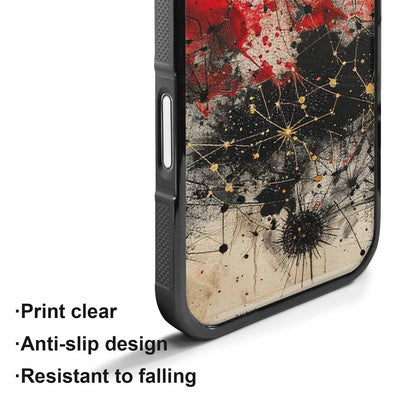 iPhone 17 Case — Black &amp; Red Ink Original Art, Custom Made Phone Cover