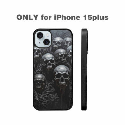 iPhone 15 Plus Case — Grey Dark Black And Grey Tones, Unique Phone Case Design