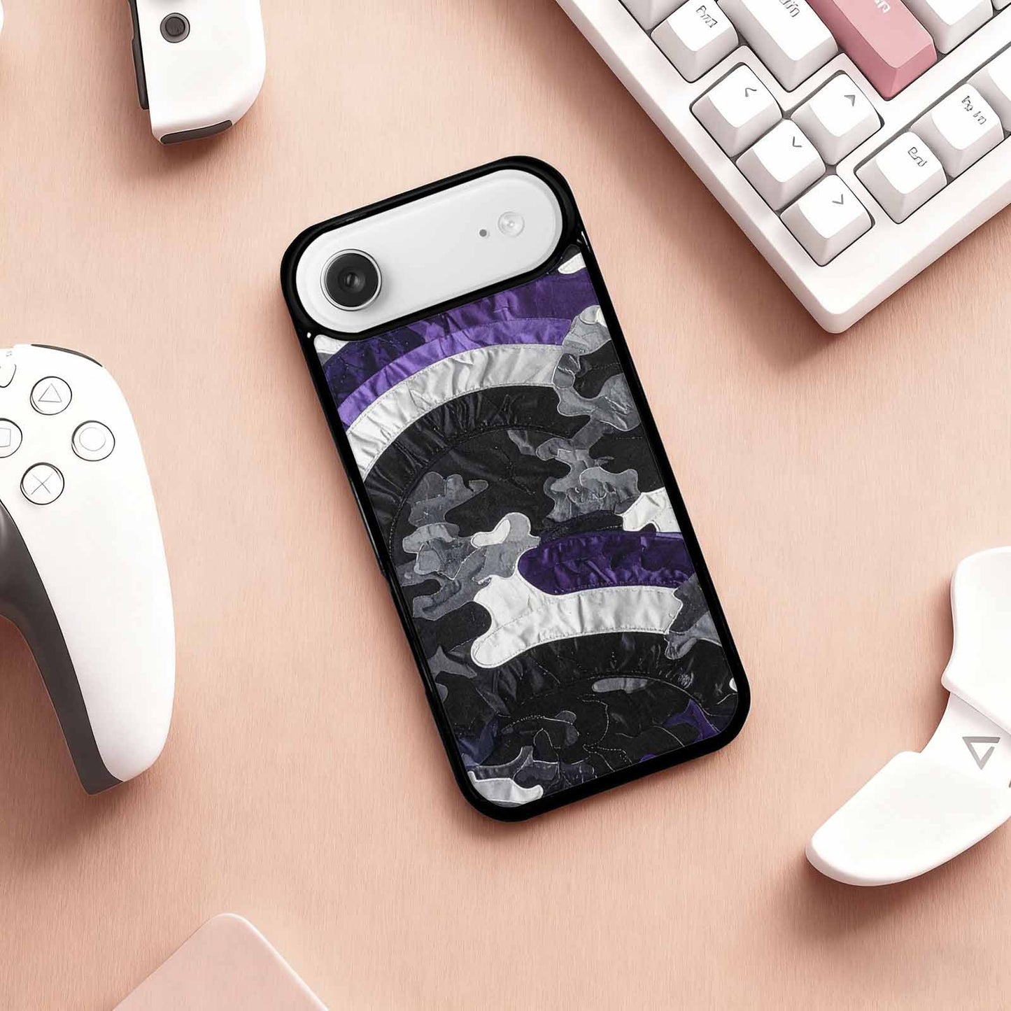 iPhone 17 Air Case — Vivid Camo Asexual Pride Camo, Custom Made Phone Cover
