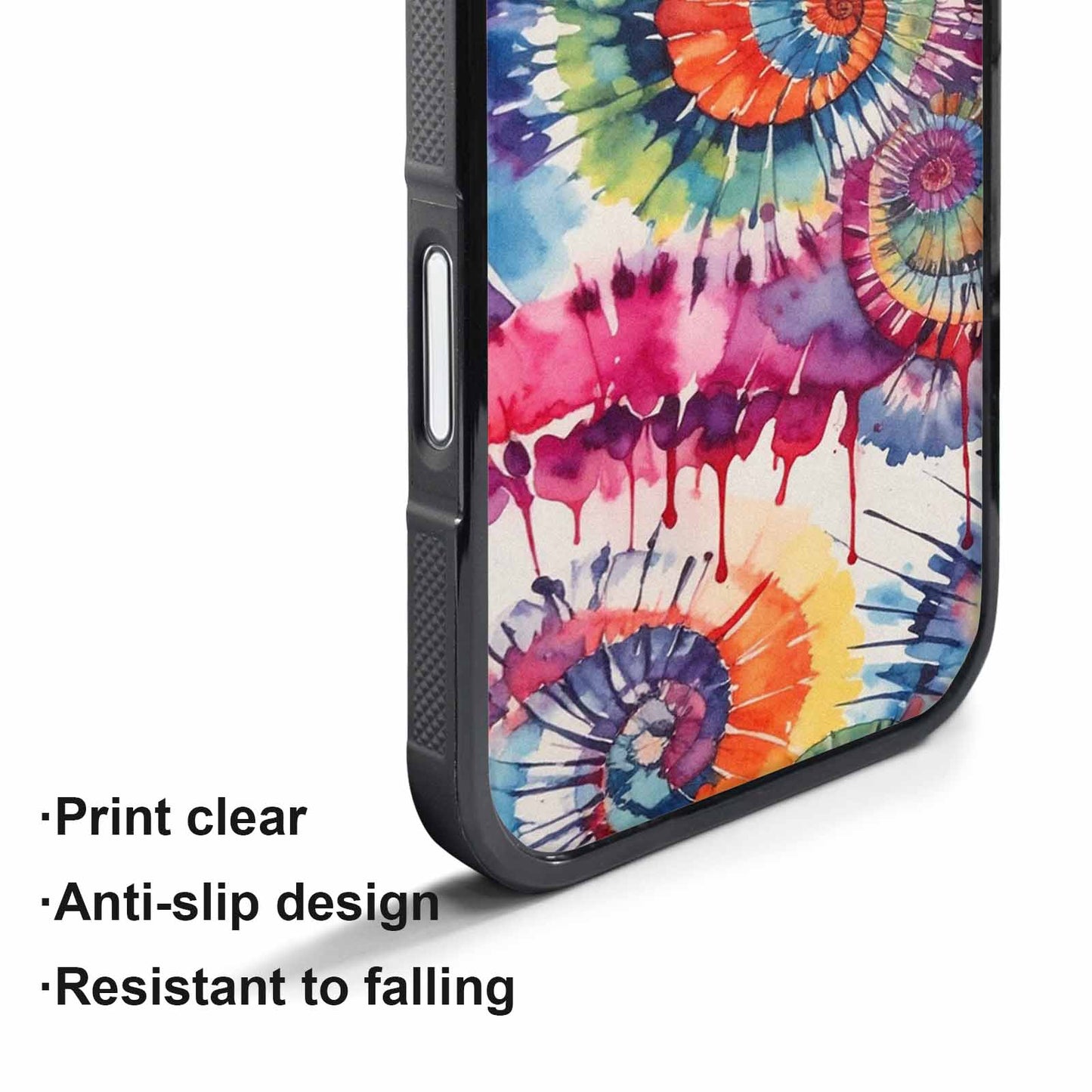 iPhone 17 Pro Max Case — Tie Dye Swirls Black Tie Dye, Custom Printed Phone Case