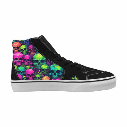 WOMEN'S Skulls - Neon High Top Canvas Vivid Custom Shoes