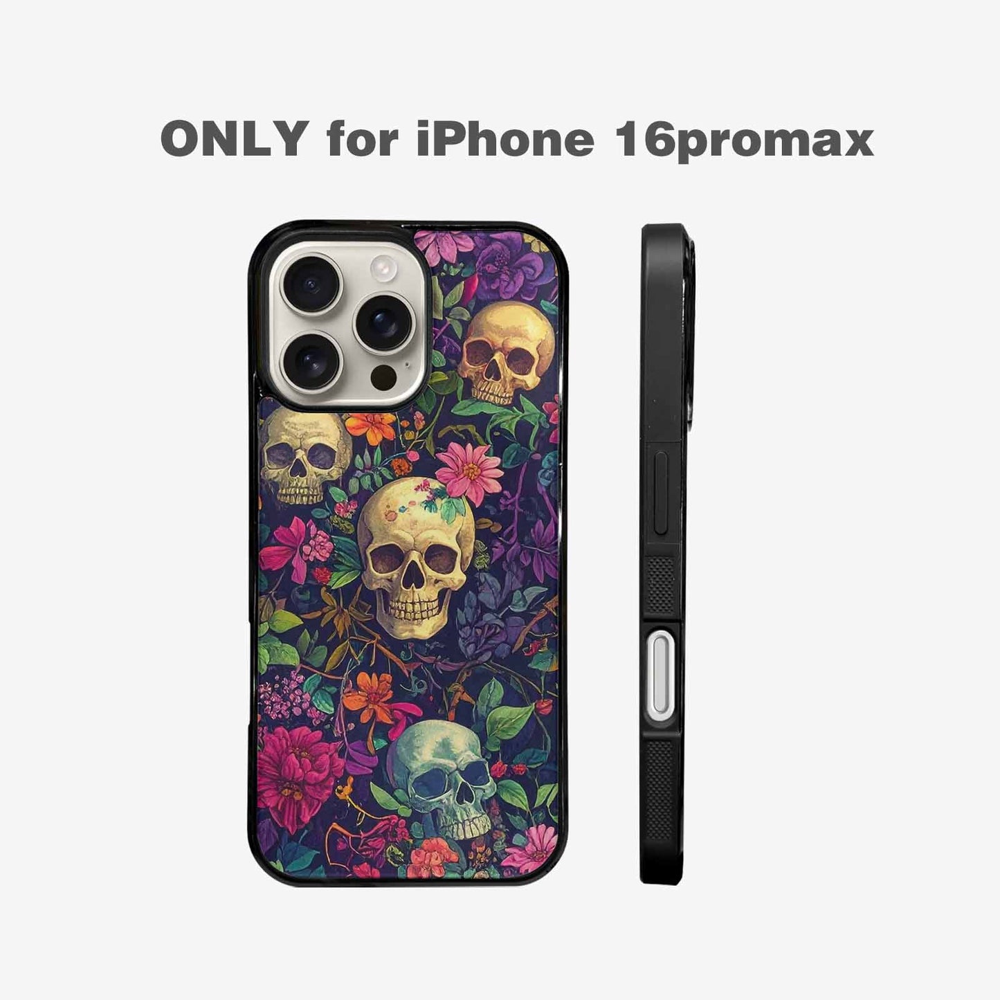 iPhone 16 Pro Max Case — Skulls Botanicalskulls Pattern, Customized Protective Case