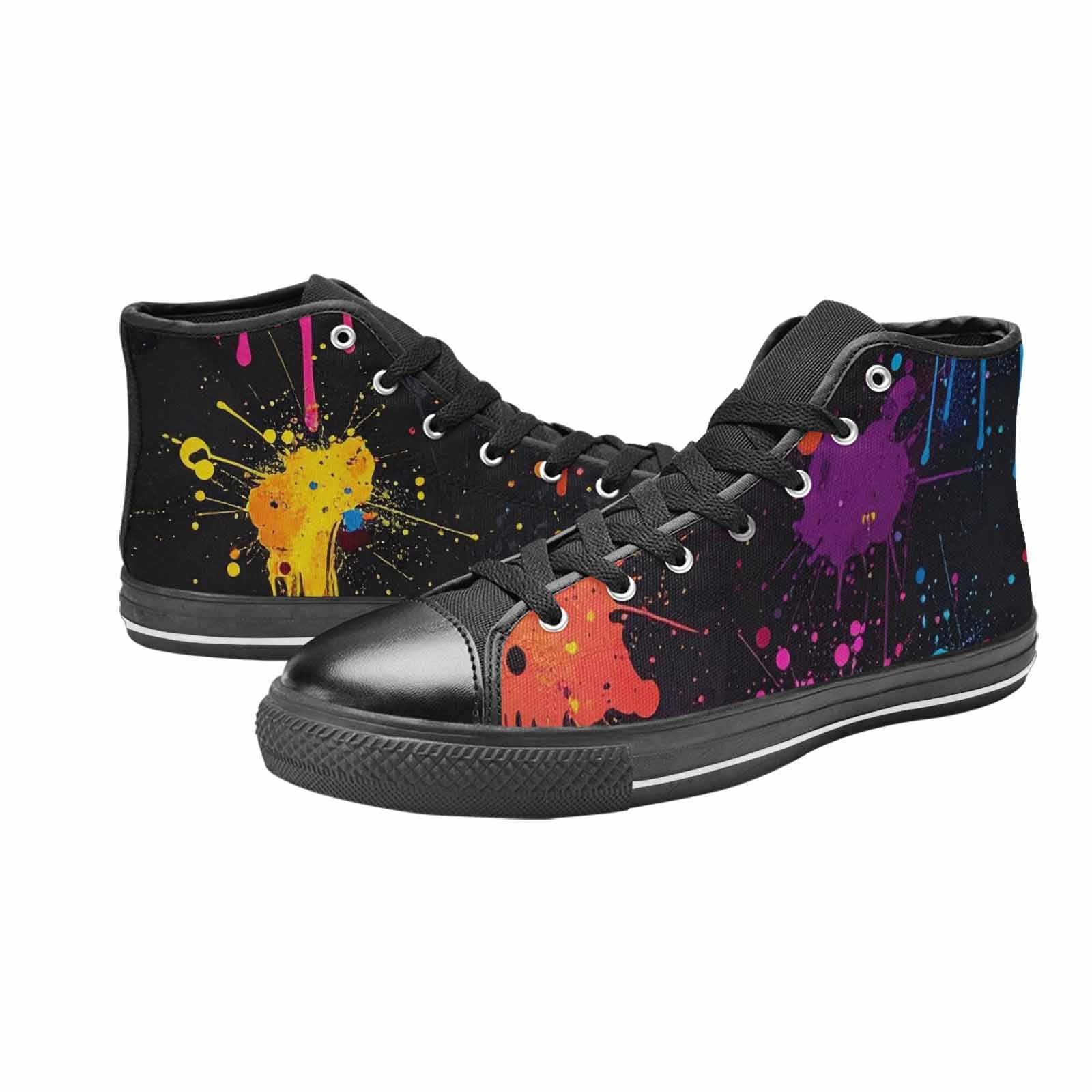 MEN'S Paint Splatter High Top Canvas Neon Fantasy Shoes