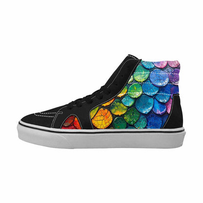 MEN'S Reptile Scale High Top Canvas Vibrant Chaos Custom Sneakers