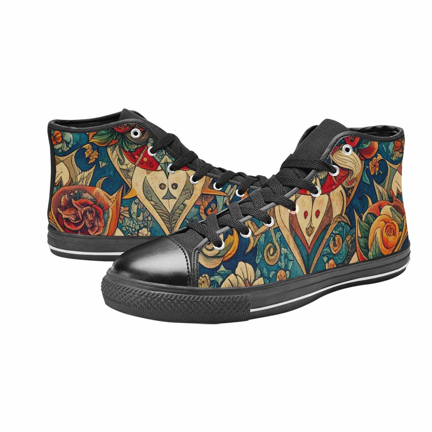 WOMEN'S Old School Tattoo High Top Canvas Surreal Sneakers