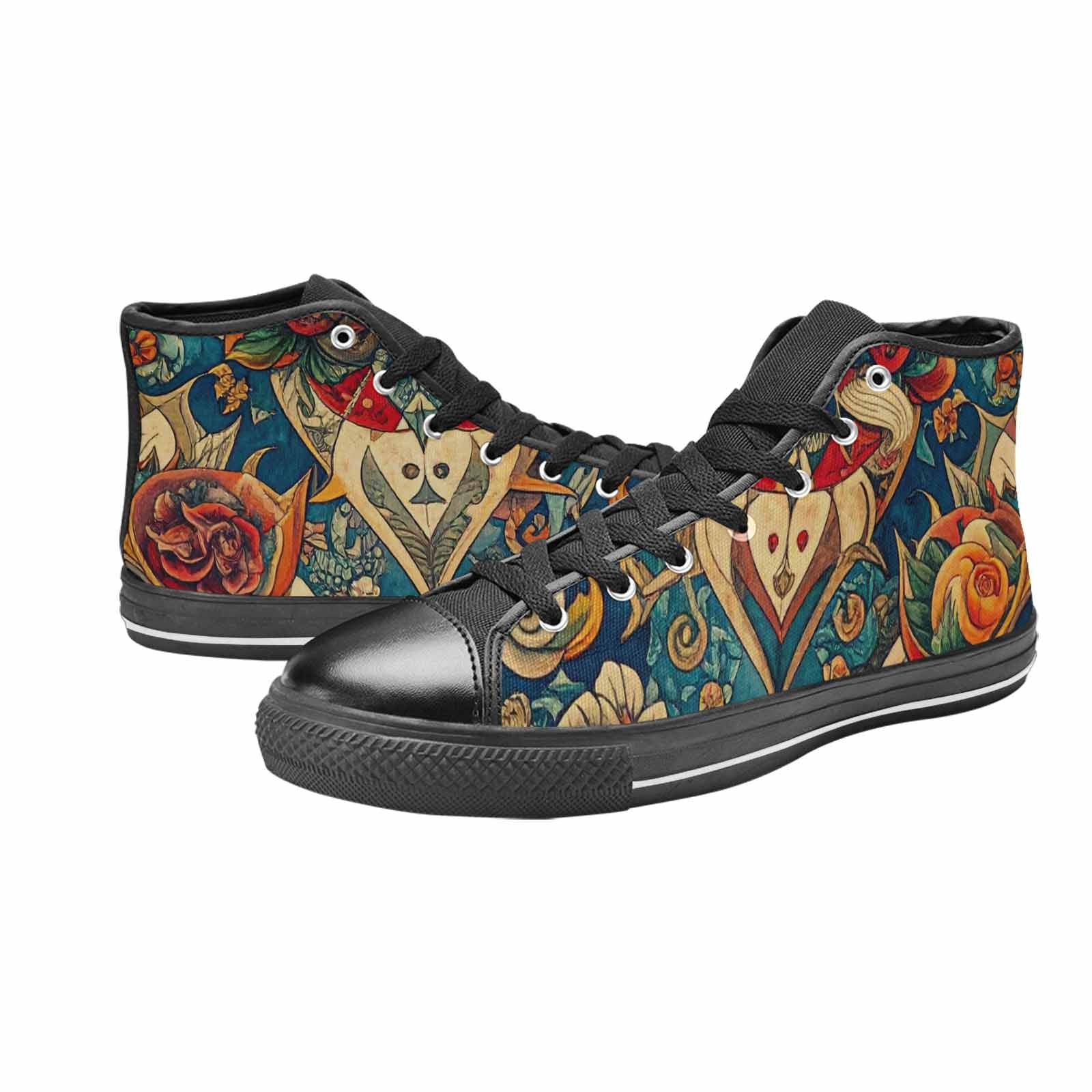 WOMEN'S Old School Tattoo High Top Canvas Surreal Sneakers