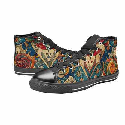 WOMEN'S Old School Tattoo High Top Canvas Surreal Sneakers