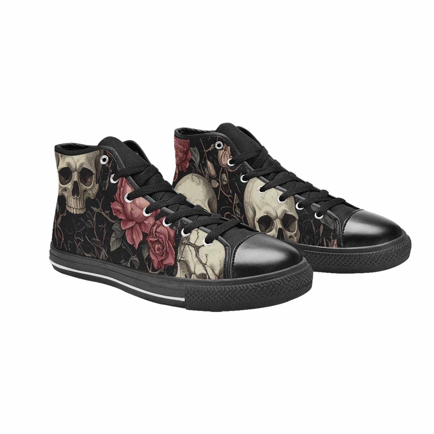 MEN'S Skulls - Roses High Top Canvas Cottagecore Shoes