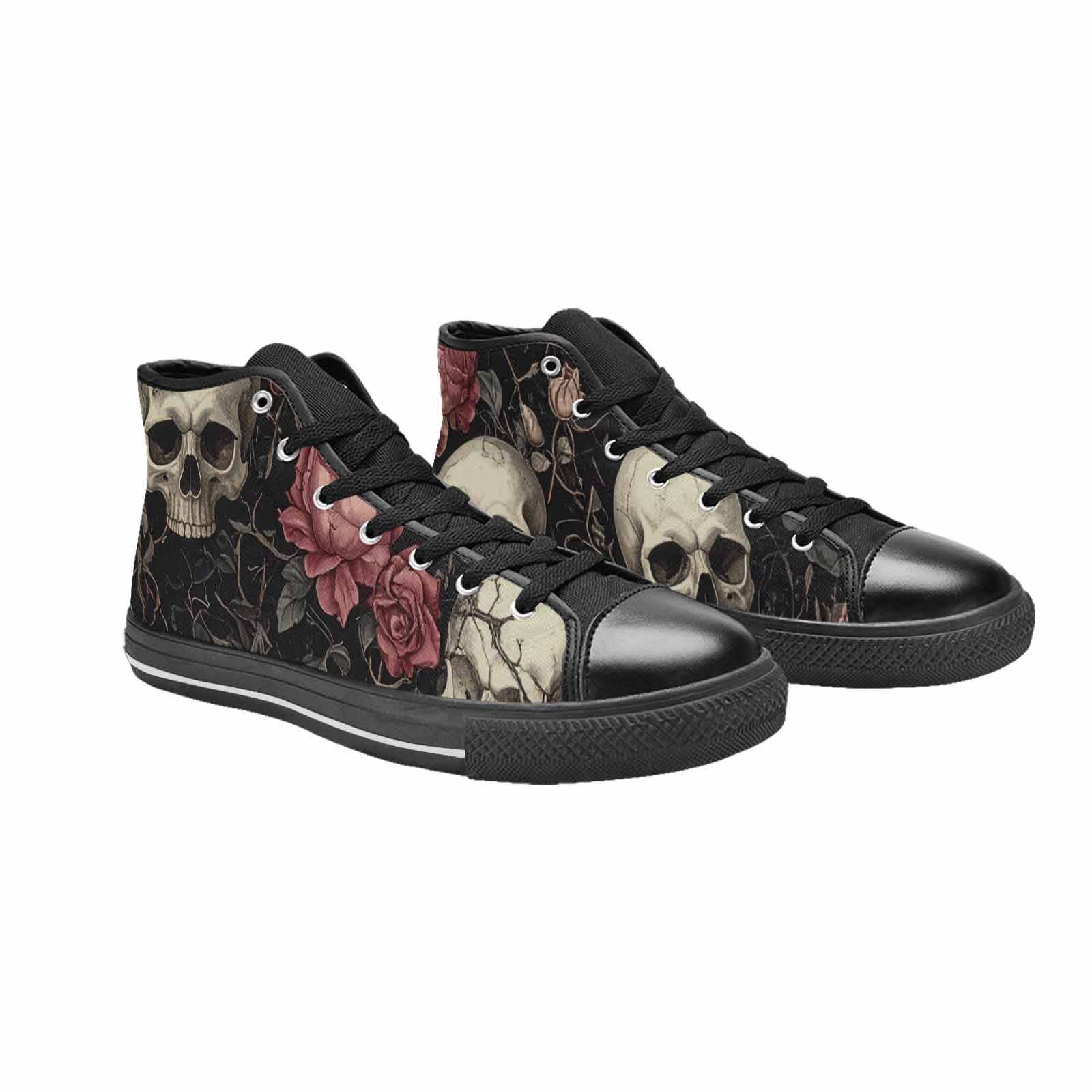 MEN'S Skulls - Roses High Top Canvas Cottagecore Shoes