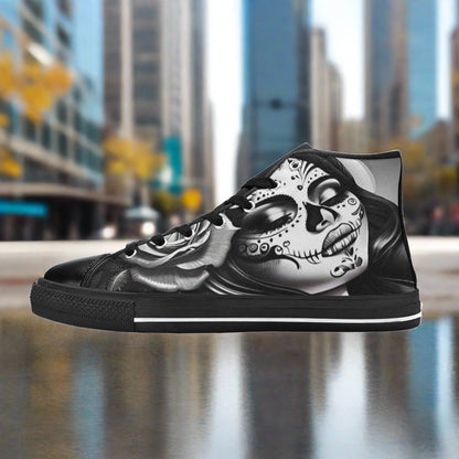 Aurora Borealis Orange Black Vivid Bold Art - Freaky Shoes